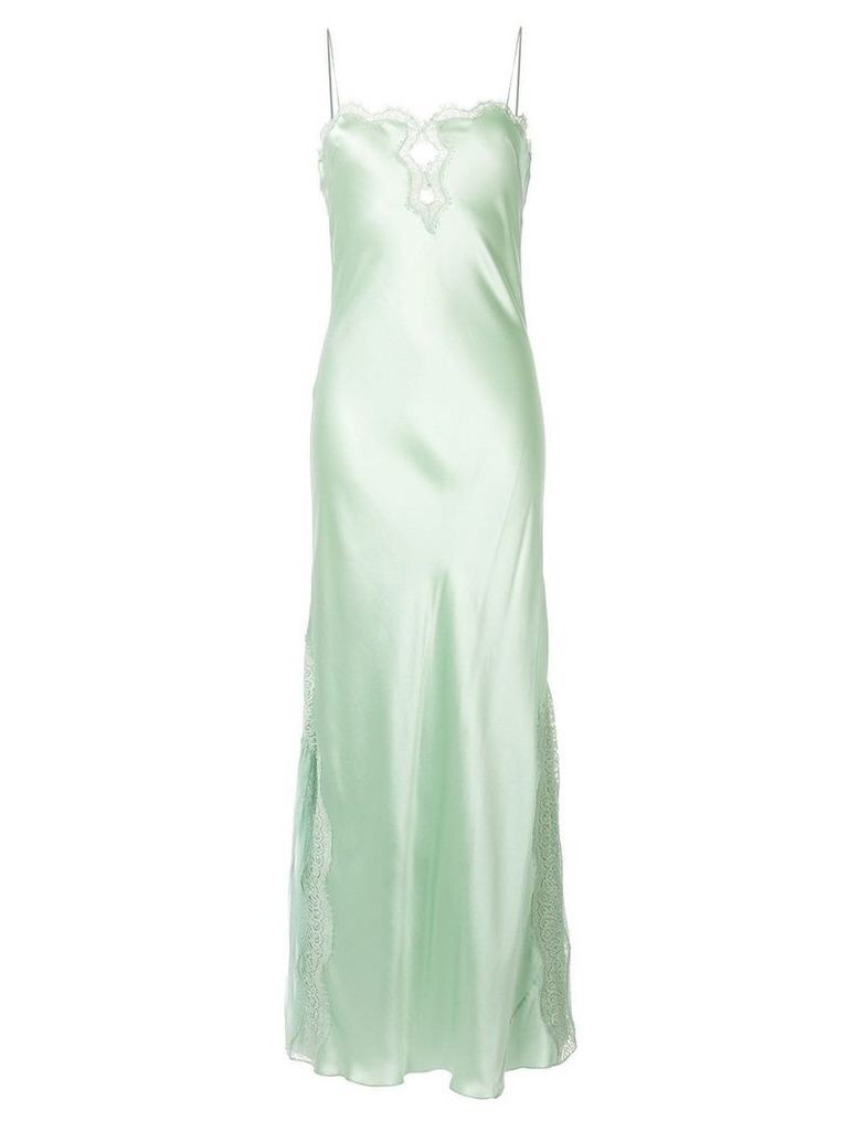 Alberta Ferretti lace insert slip dress - Green