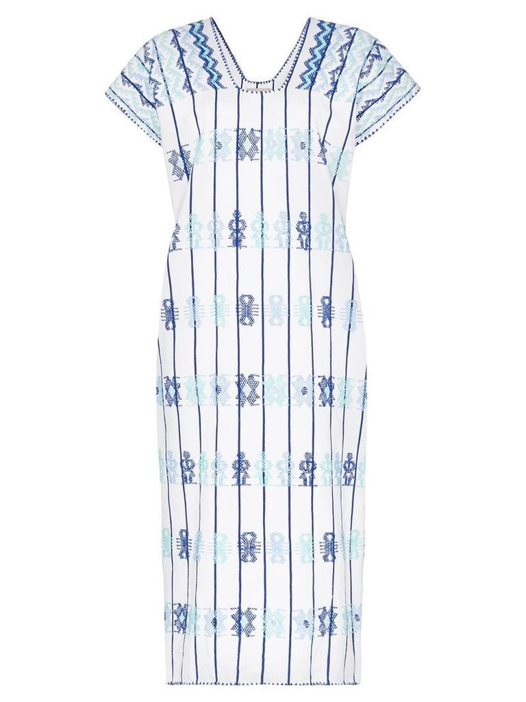Pippa Holt embroidered kaftan midi-dress - Blue