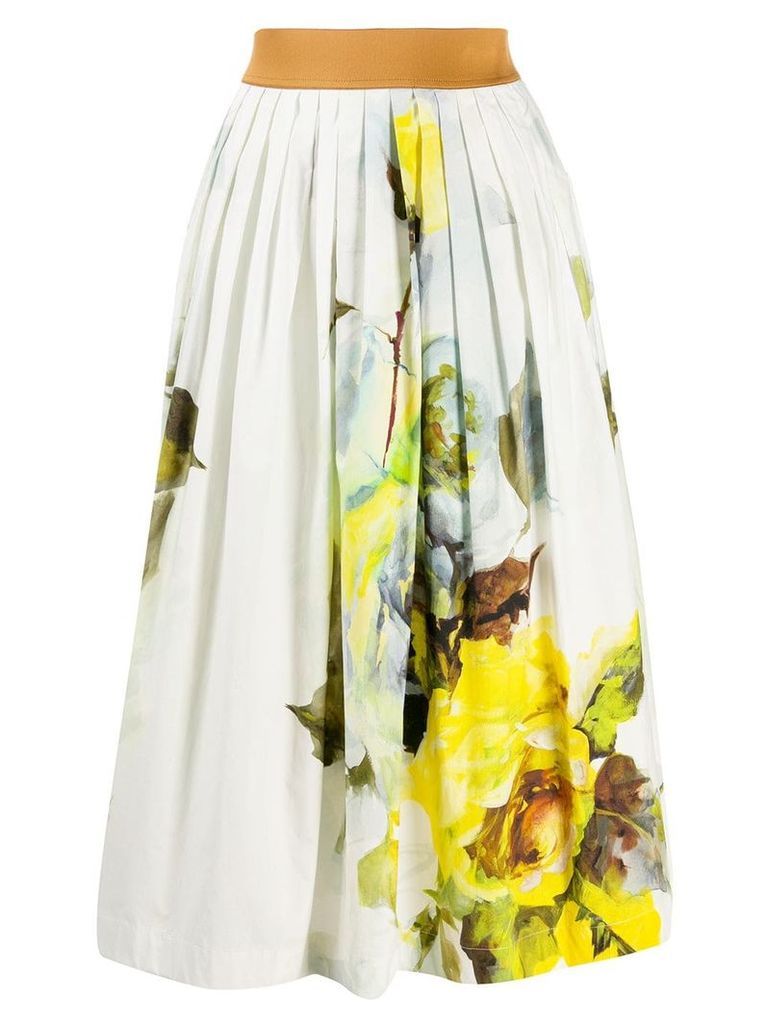 Antonio Marras pleated floral print skirt - White
