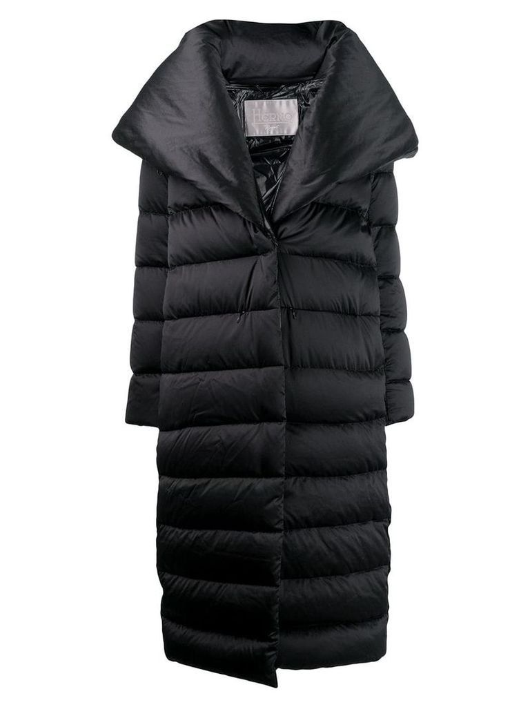 Herno oversized lapel padded coat - Black