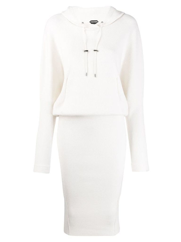 Tom Ford fitted hooded dress - White