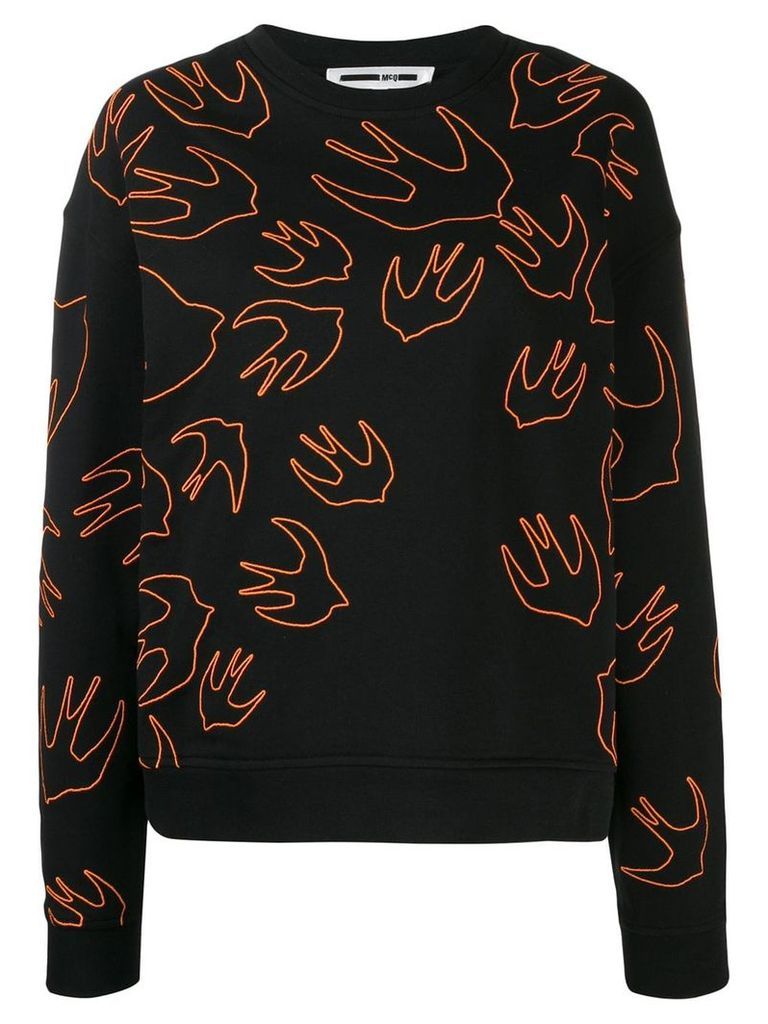 McQ Alexander McQueen Swallow embroidered sweatshirt - Black