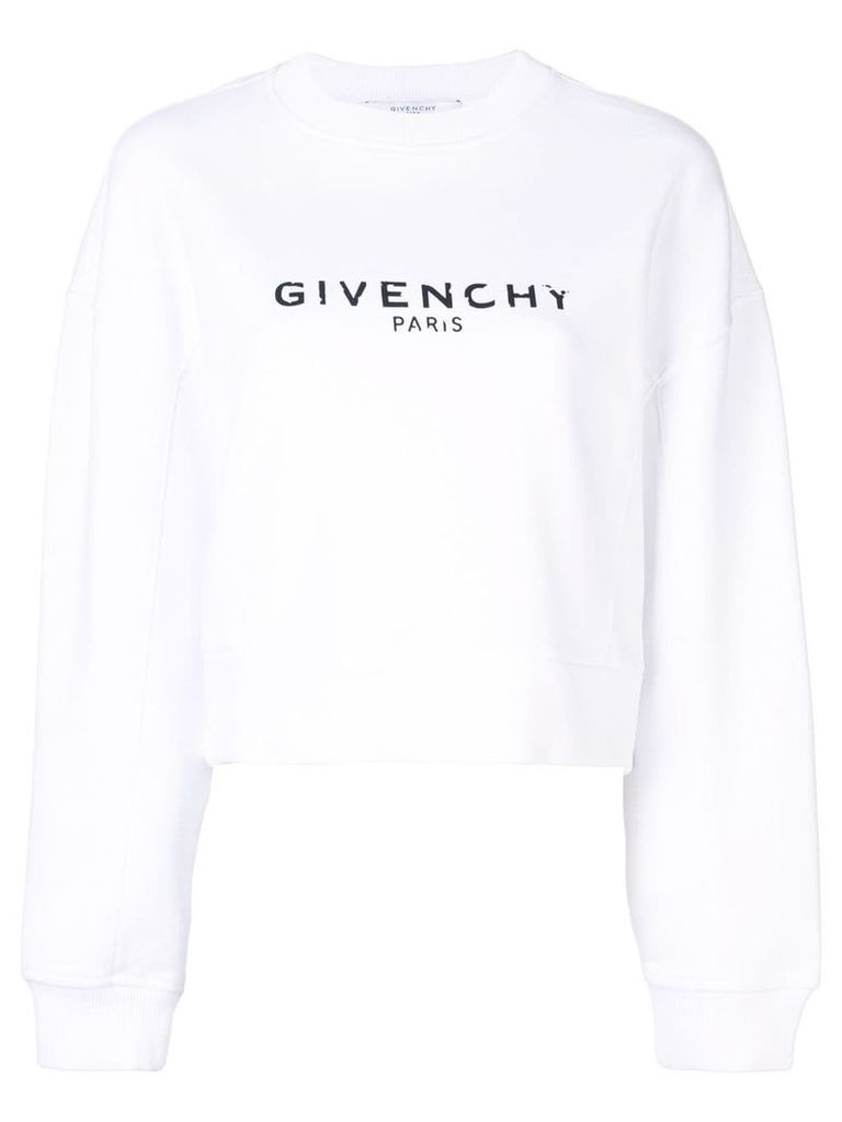 Givenchy logo cropped sweatshirt - White