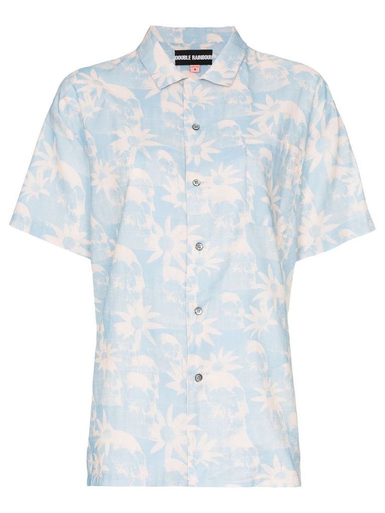 Double Rainbouu floral-print Hawaiian shirt - Blue