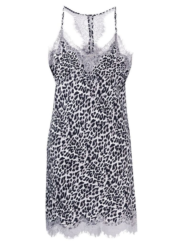 Gold Hawk leopard print slip mini dress - Grey