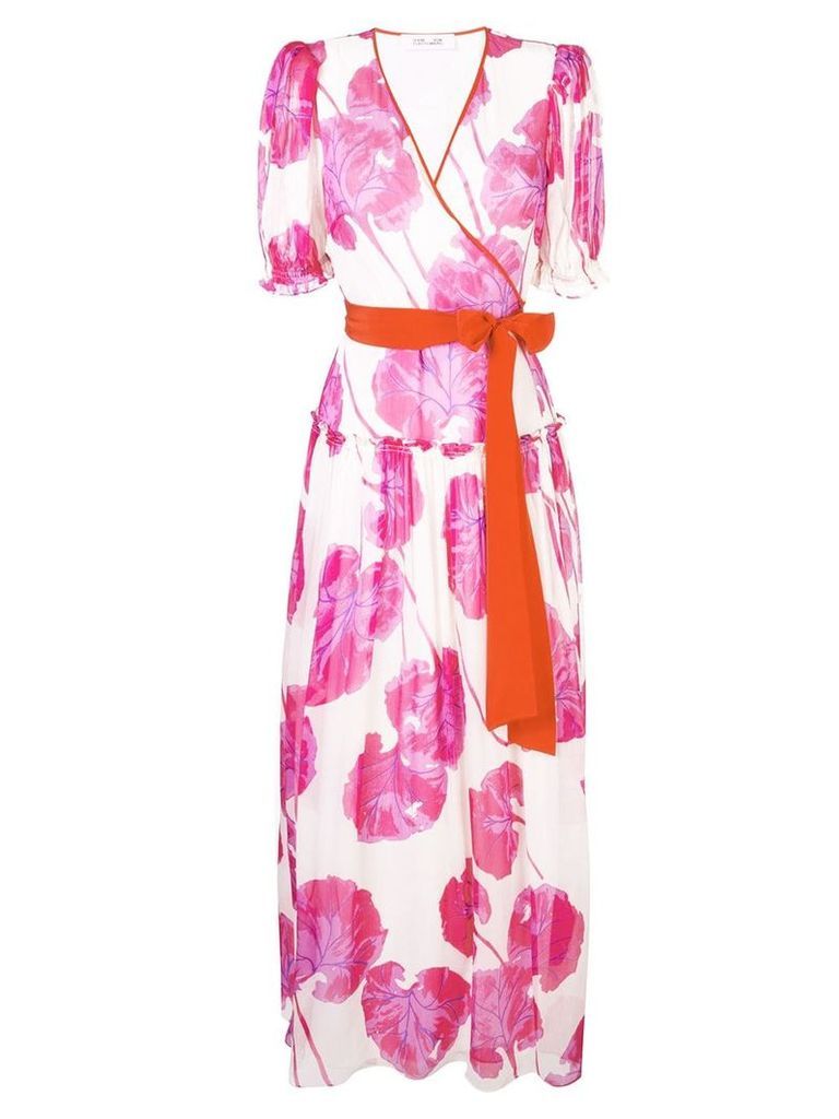 Diane von Furstenberg floral wrap maxi dress - PINK
