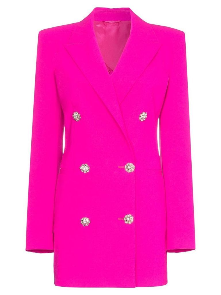 The Attico double-breasted long-line blazer - PINK