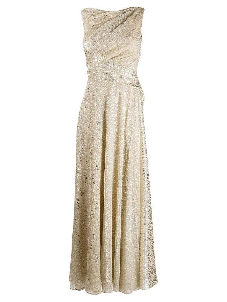 Talbot Runhof draped evening gown - GOLD