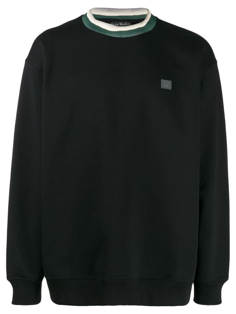 Acne Studios face patch crew neck sweatshirt - Black