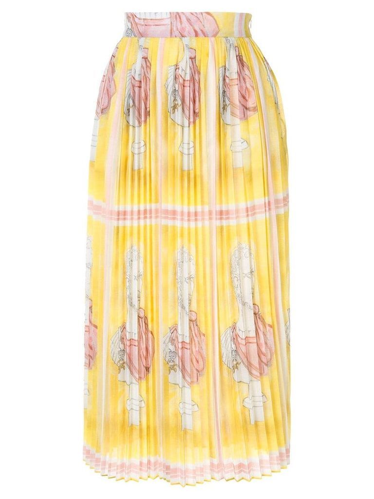 Tata Naka pleated printed skirt - Yellow