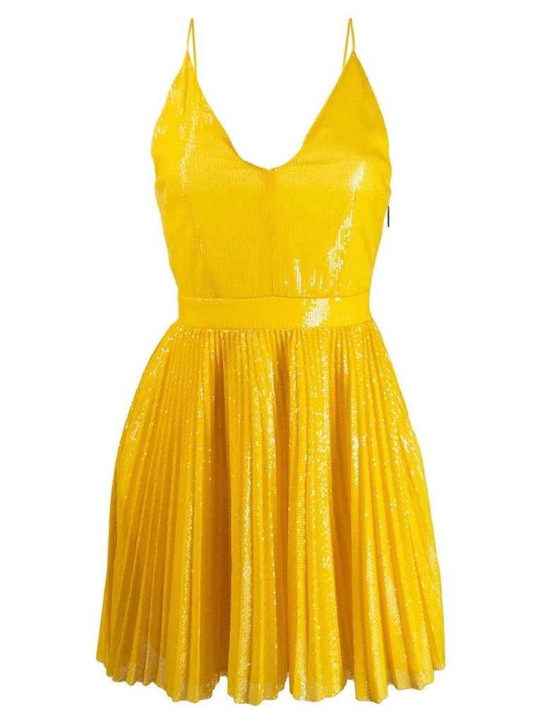MSGM short pleated dress - Yellow
