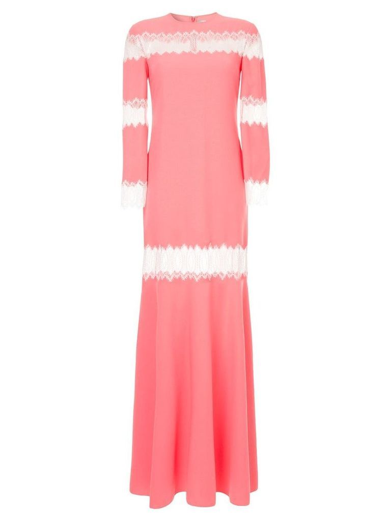Huishan Zhang lace inserts gown - PINK