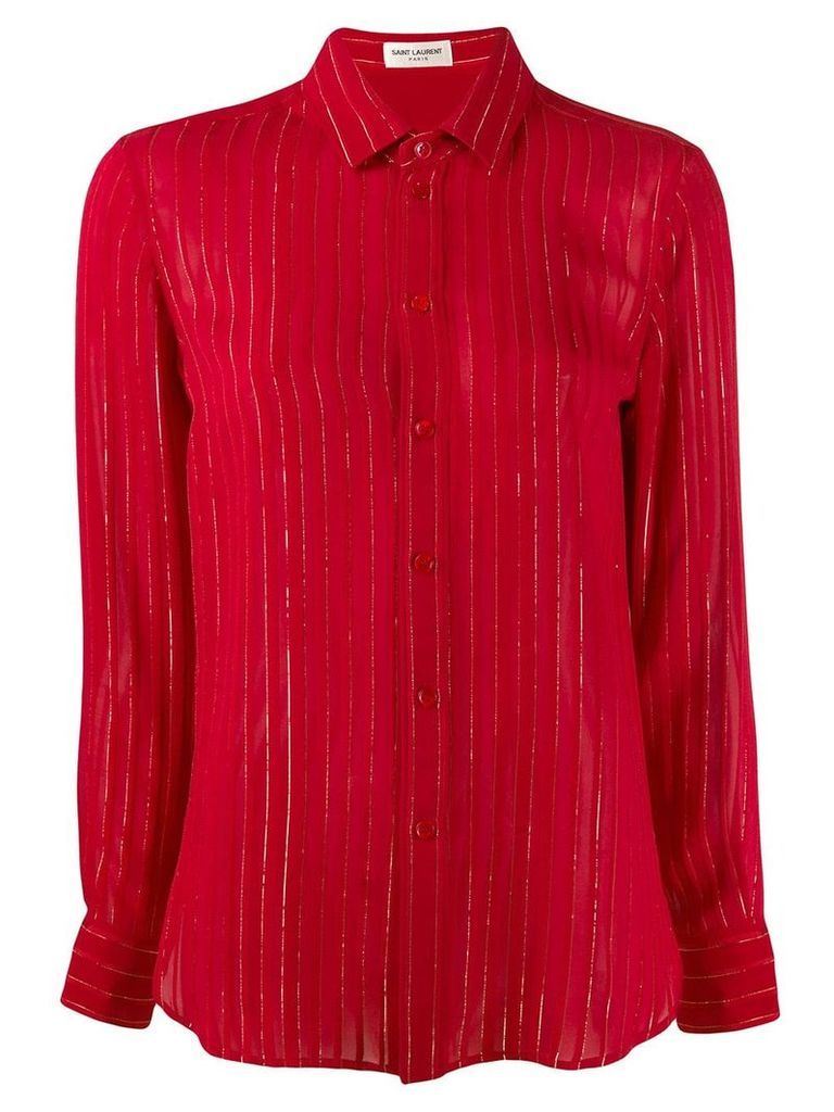 Saint Laurent metallic pinstripe shirt - Red