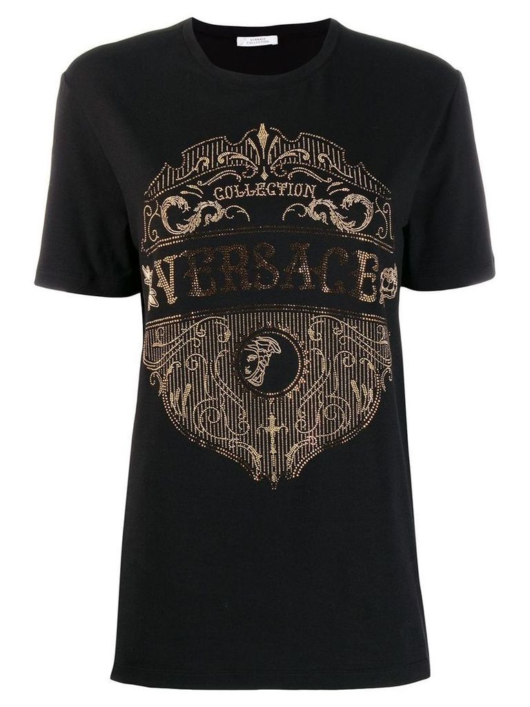 Versace Collection embellished logo T-shirt - Black