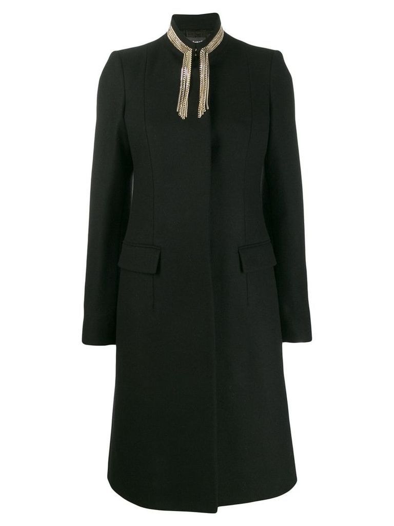 Just Cavalli chain embellished coat - Black