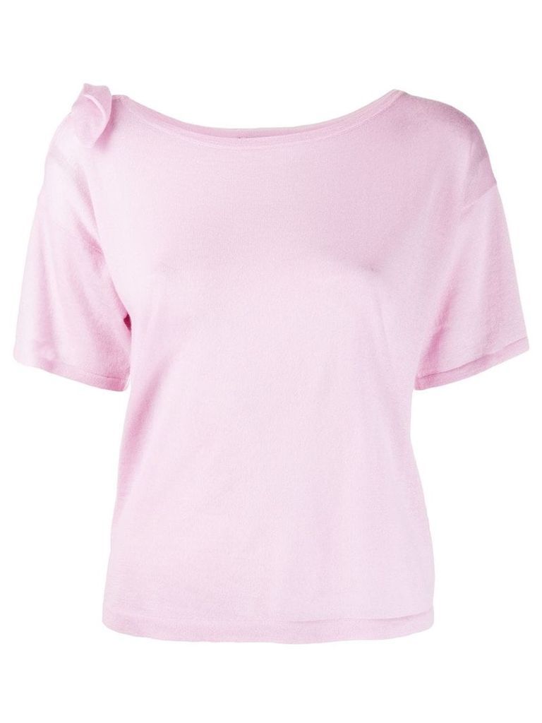 Autumn Cashmere short sleeve knitted top - PINK