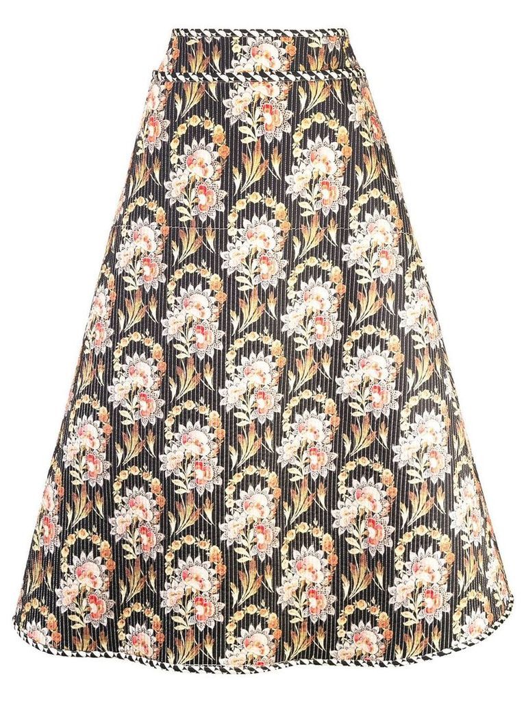 Oscar de la Renta floral print a-line skirt - Black