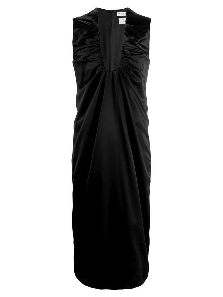 Bottega Veneta sleeveless ruched dress - Black