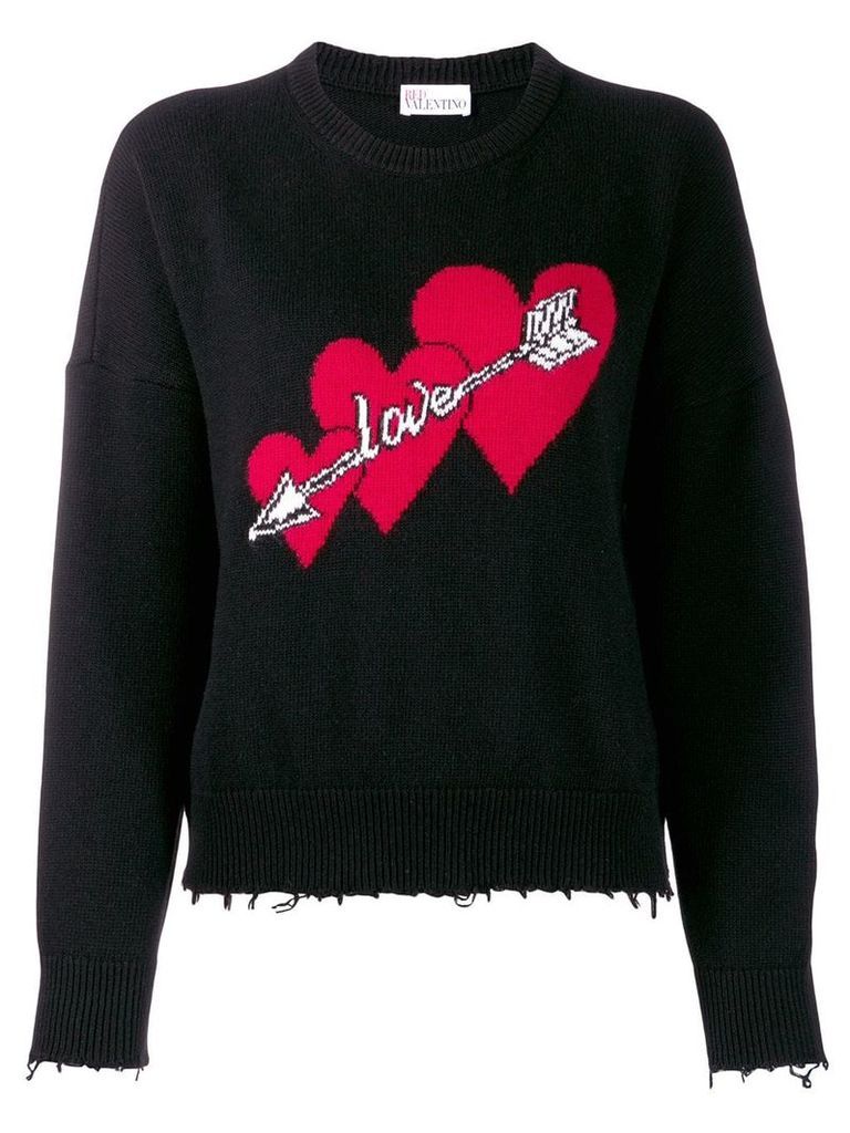 RedValentino Love print jumper - Black