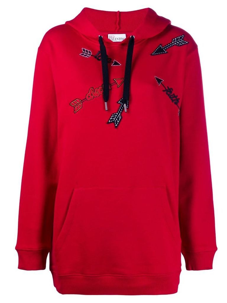 Red Valentino appliqué detail hoodie