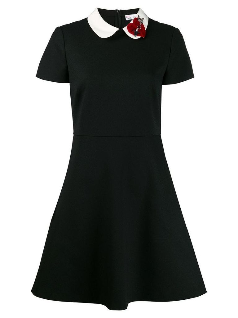 RedValentino appliqué detail fitted dress - Black