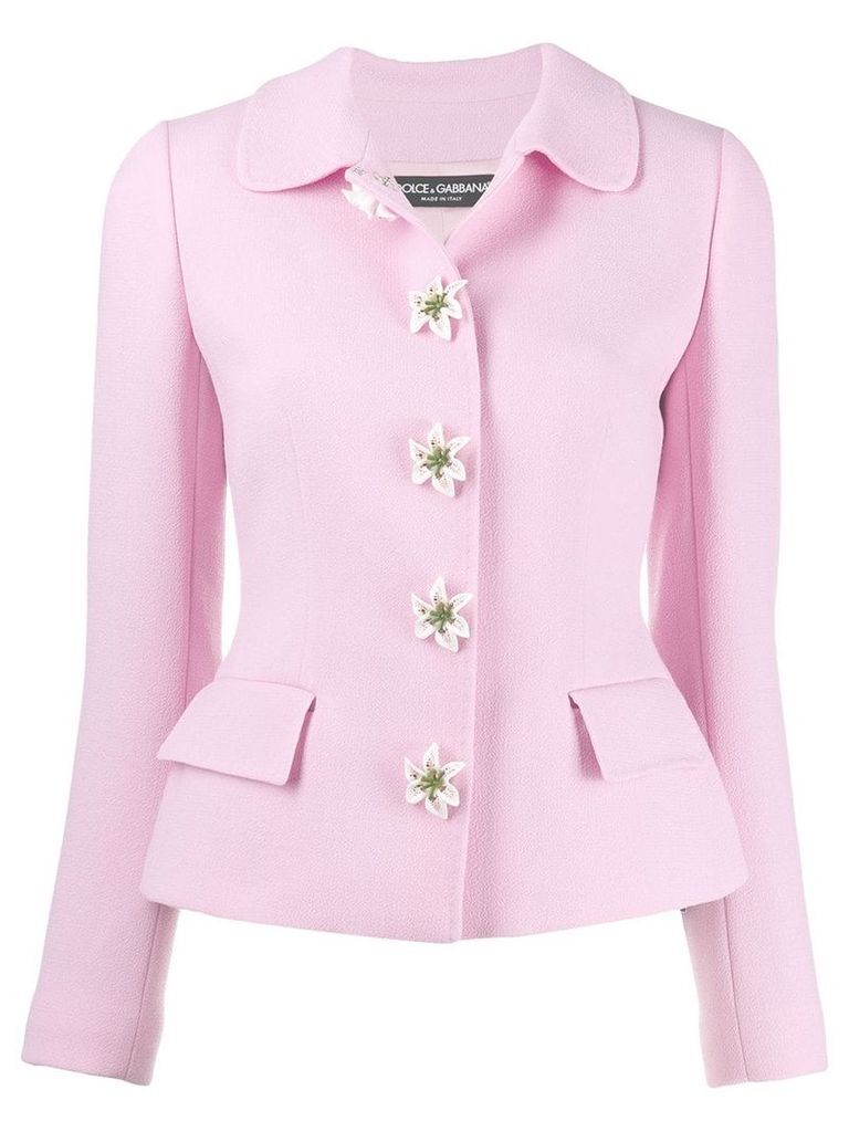 Dolce & Gabbana flower embellished jacket - PINK