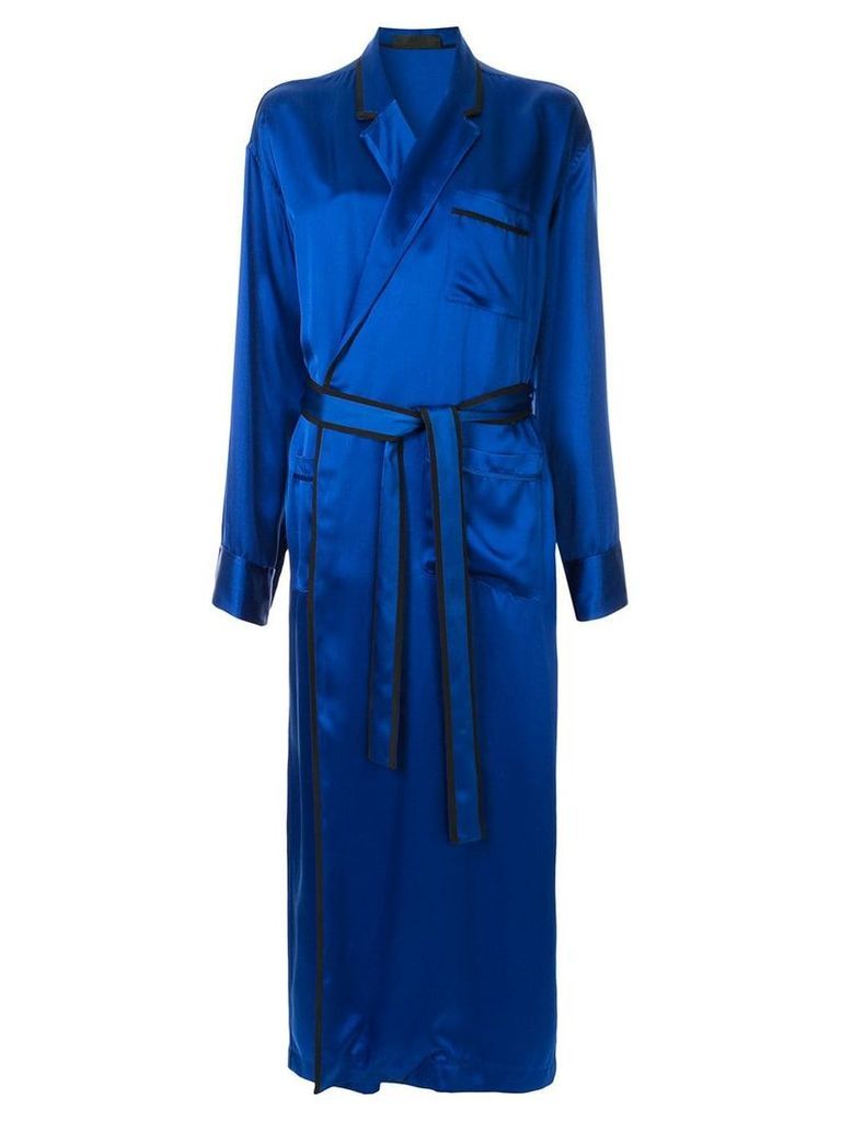 Haider Ackermann satin robe dress - Blue