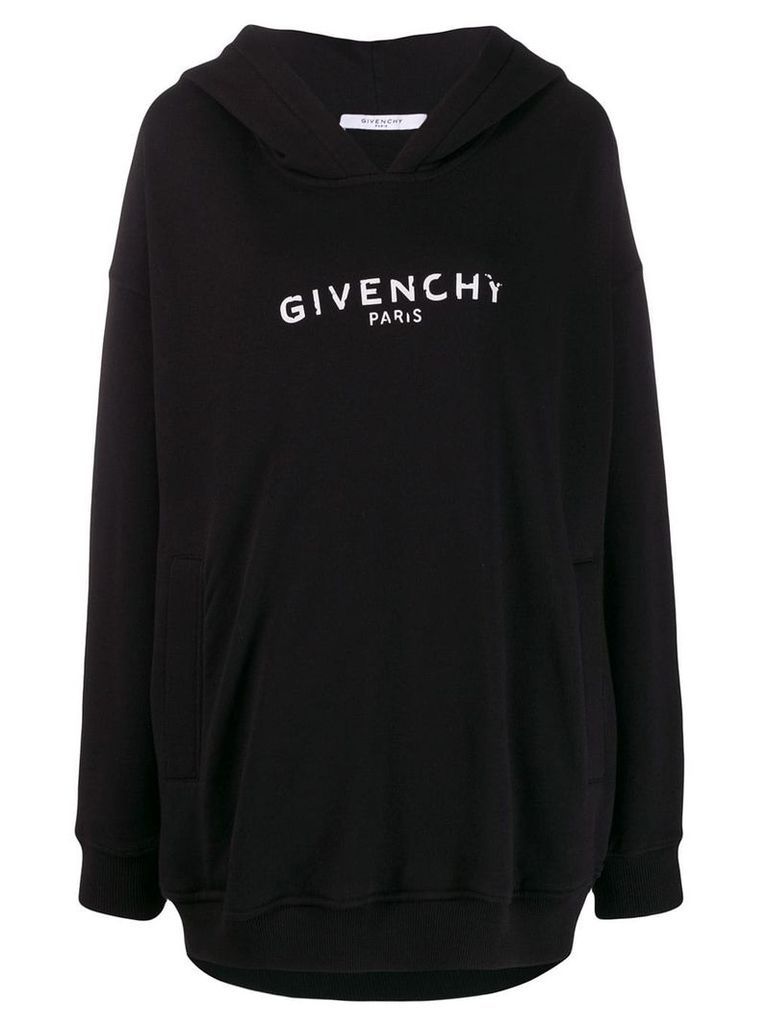 Givenchy logo print hoodie - Black
