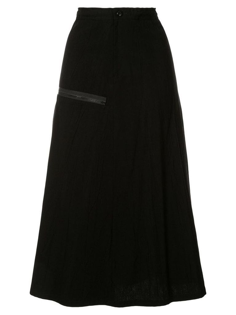Y's zip detail A-line skirt - Black