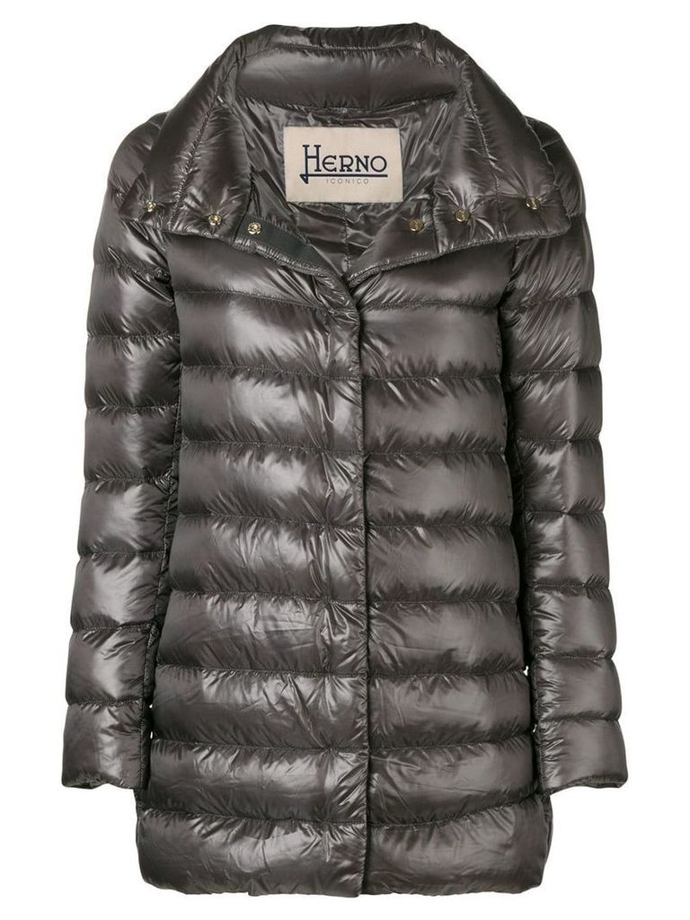 Herno funnel-neck padded coat - Grey