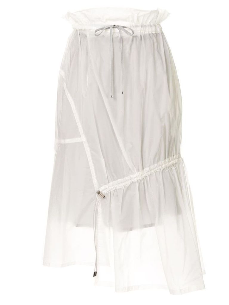 Ujoh drawstring detail sheer skirt - White
