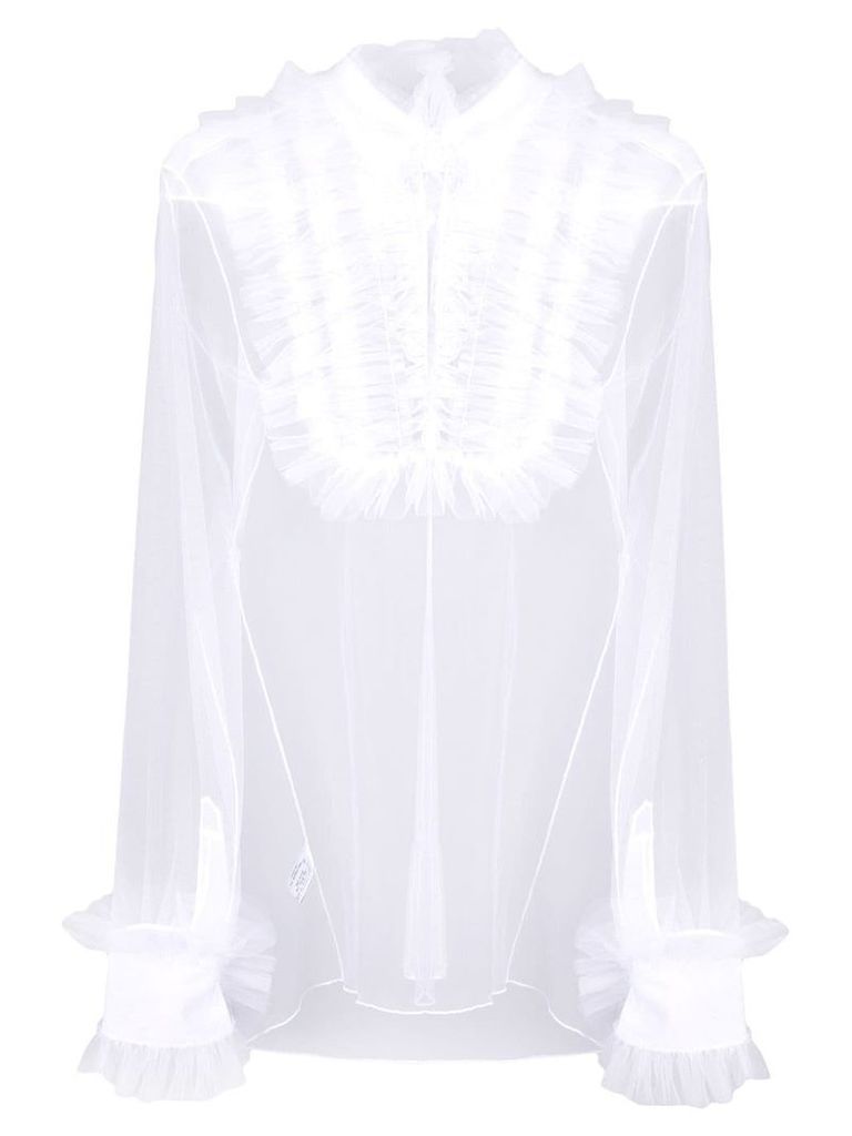 Viktor & Rolf sheer ruffled blouse - White