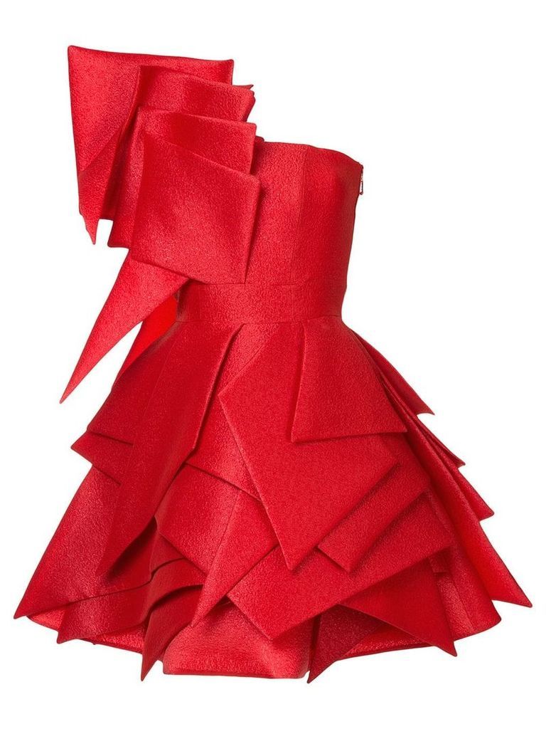 Isabel Sanchis asymmetric origami cocktail dress - Red