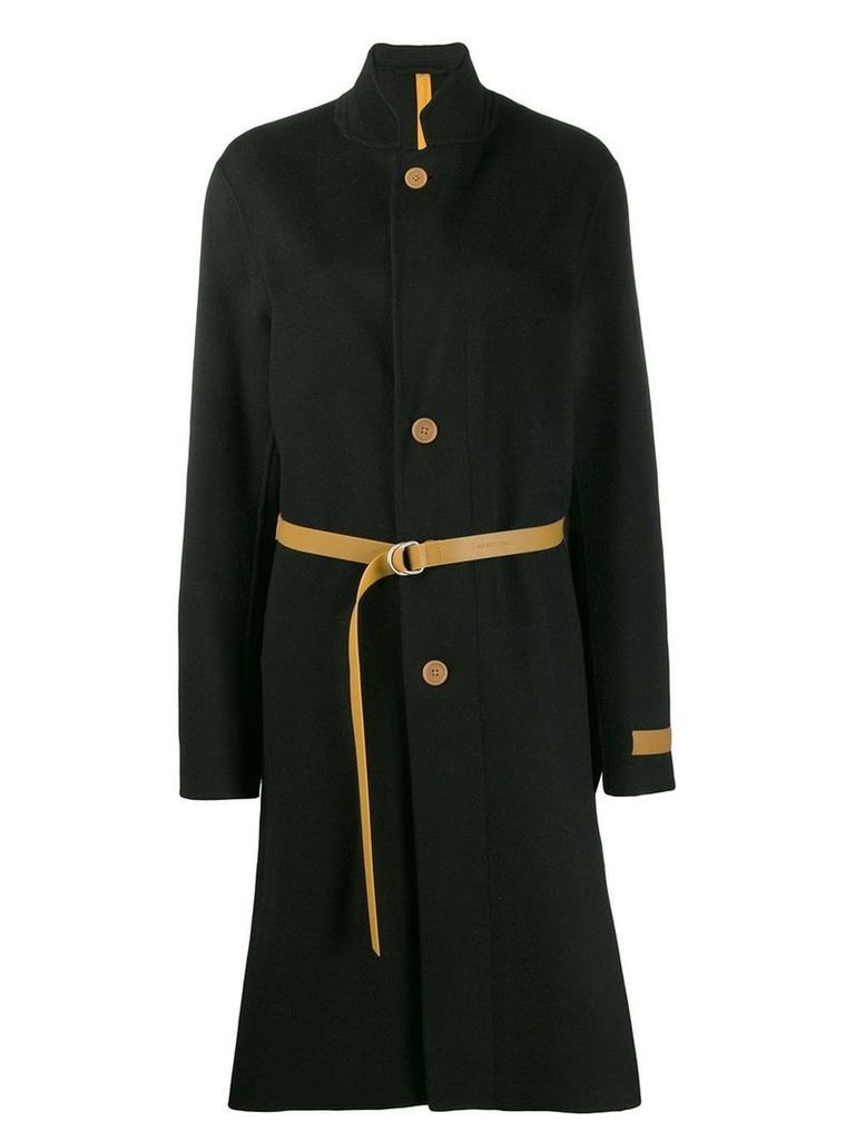 Helmut Lang single breasted coat with side slits - Black