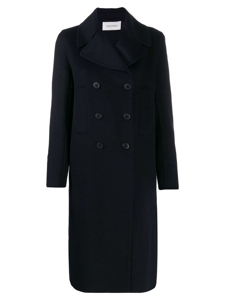 Valentino cashmere button-front coat - Black