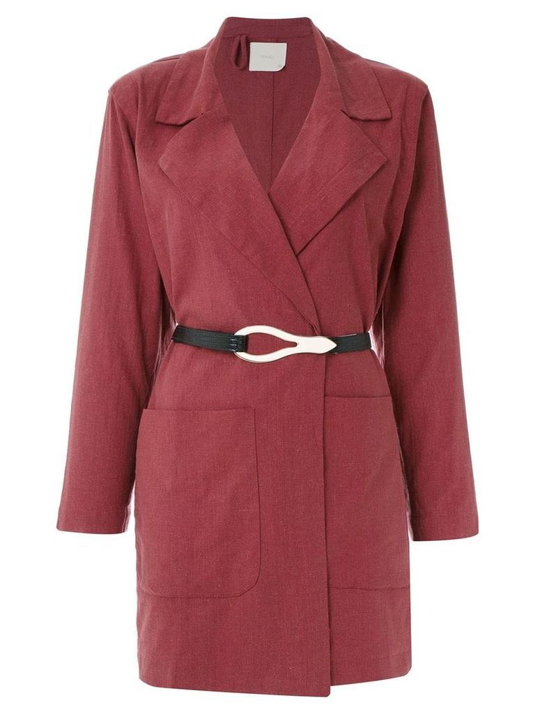 Framed Linen coat - Red