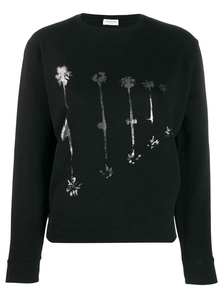 Saint Laurent palm tree print sweatshirt - Black