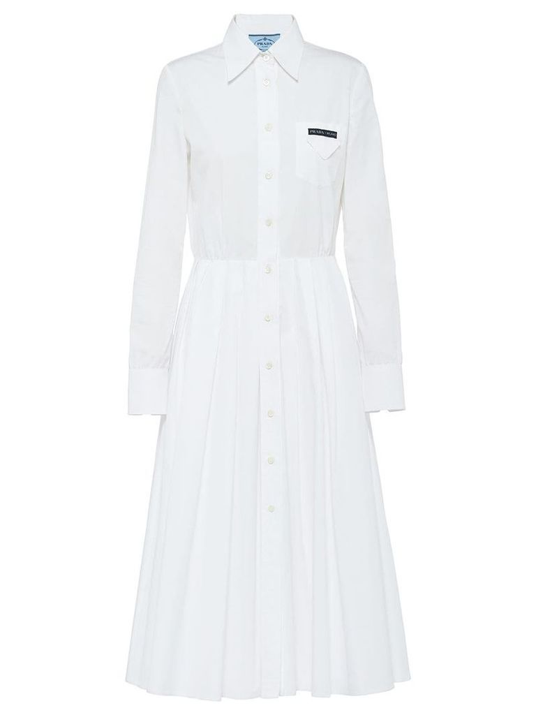 Prada pleated shirt dress - White