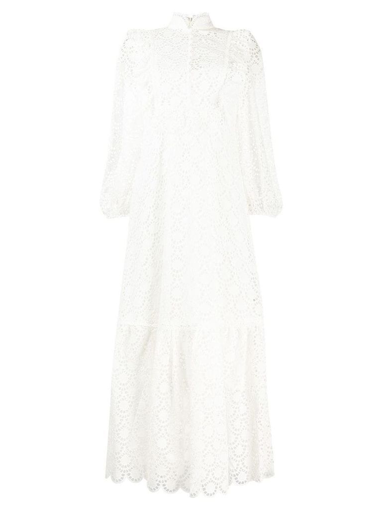 Zimmermann embroidered flared dress - White