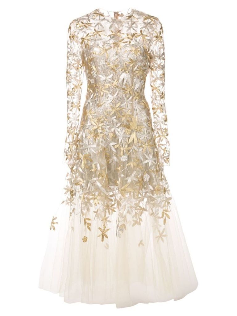 Oscar de la Renta sheer-styled ballet dress - GOLD