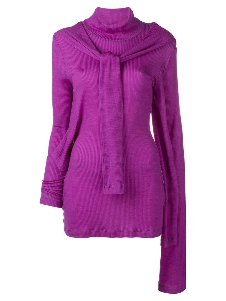 Christopher Kane octopus ribbed top - PURPLE