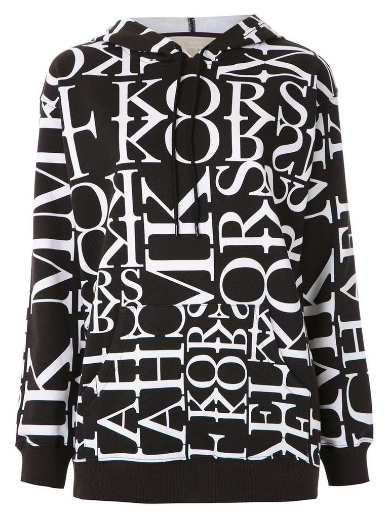 Michael Michael Kors Newsprint logo-print hoodie - Black