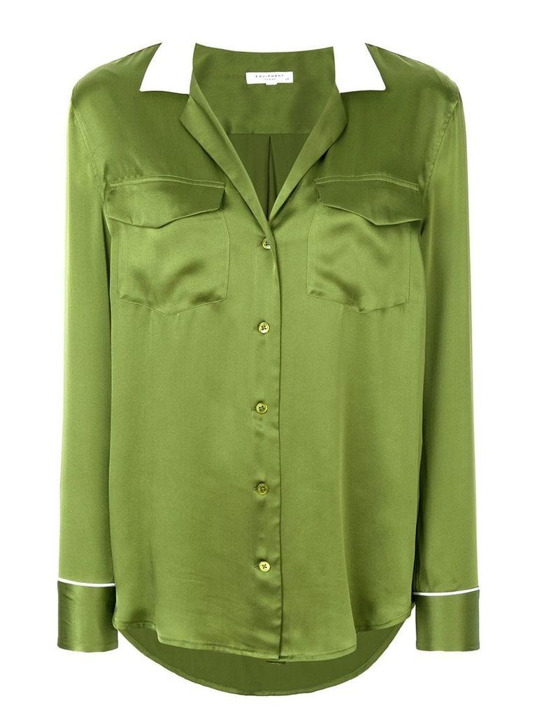 Equipment silk contrast-collar shirt - Green