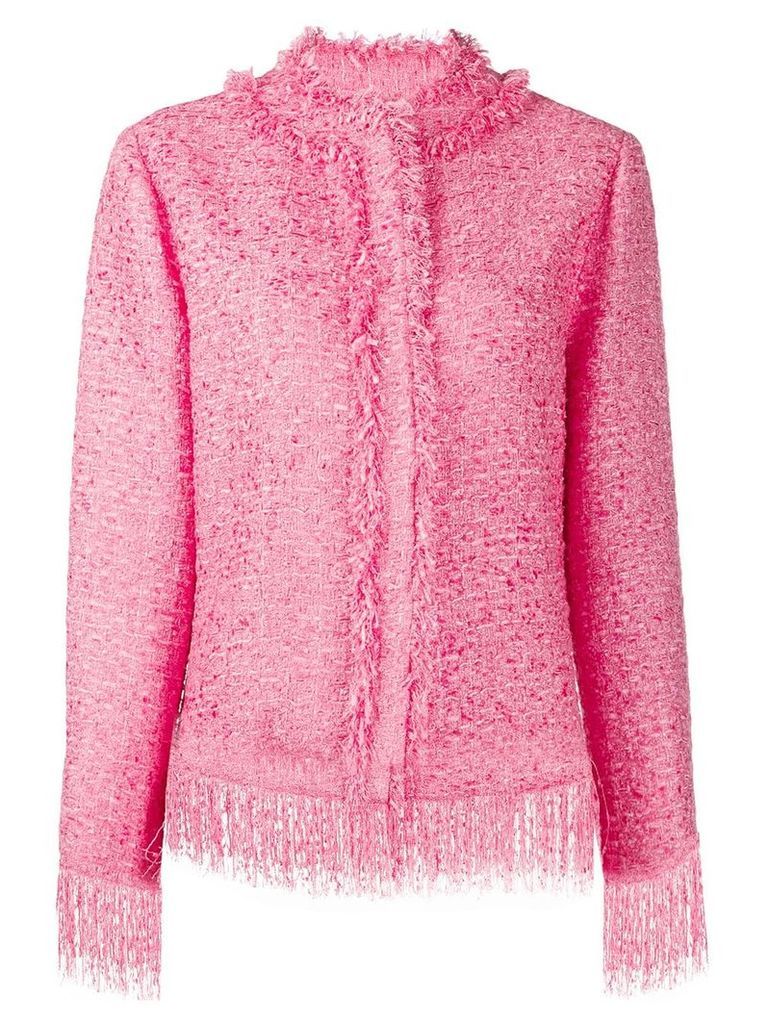 MSGM tweed fringe jacket - PINK