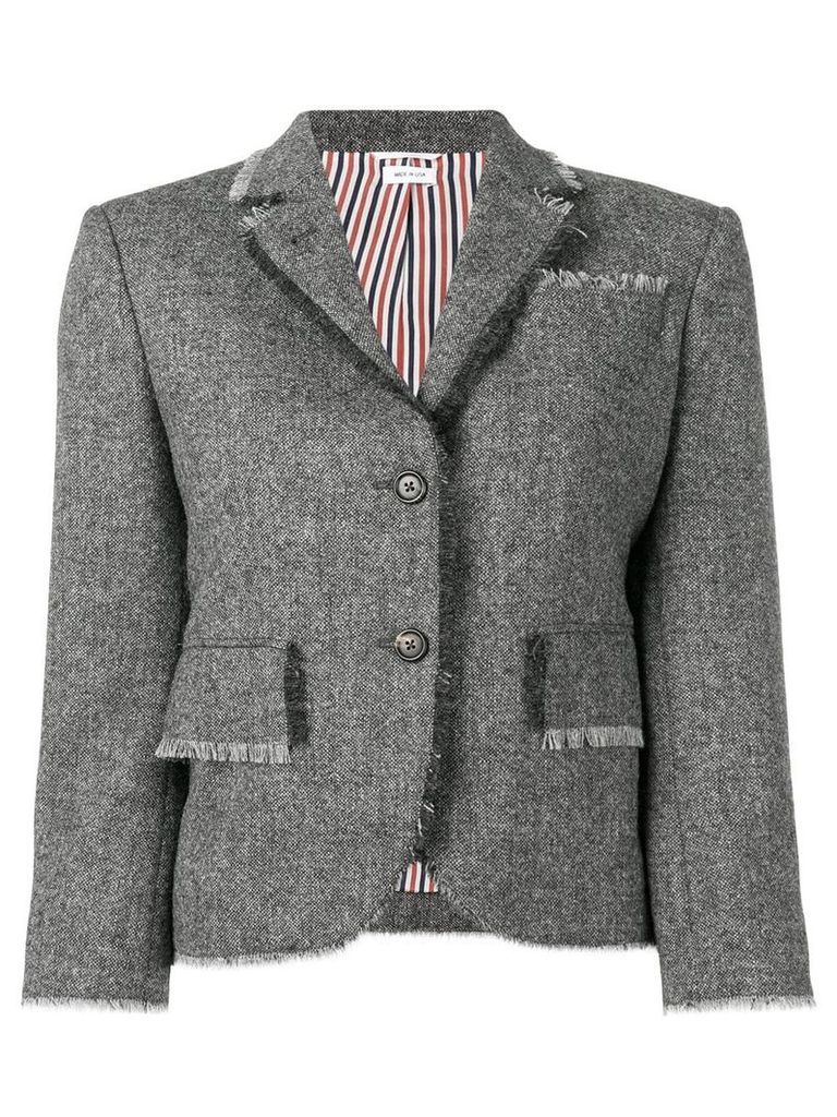 Thom Browne Donegal Fray Classic Sport Coat - Grey