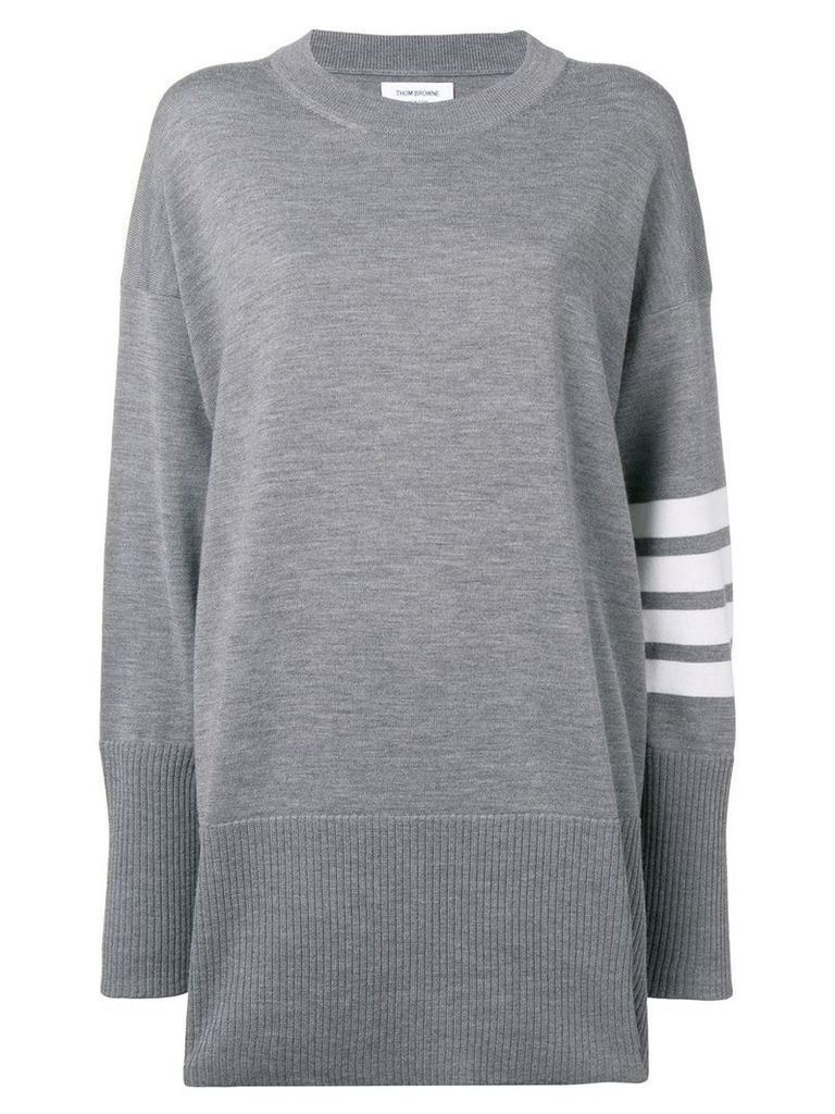 Thom Browne 4-Bar Oversized Pullover - Grey