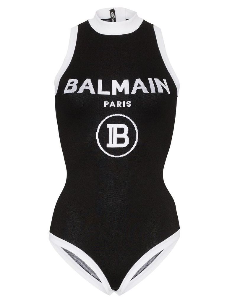 Balmain contrast logo knit bodysuit - Black