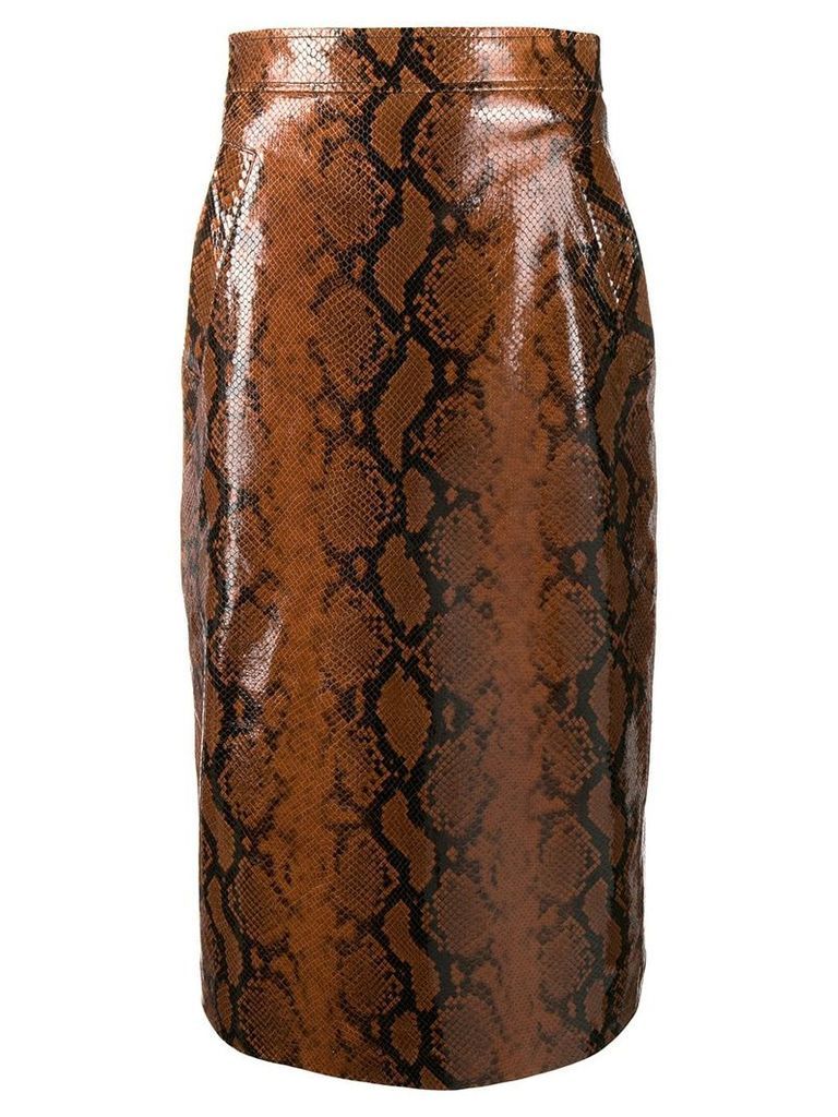 Dsquared2 snakeskin effect skirt - Brown