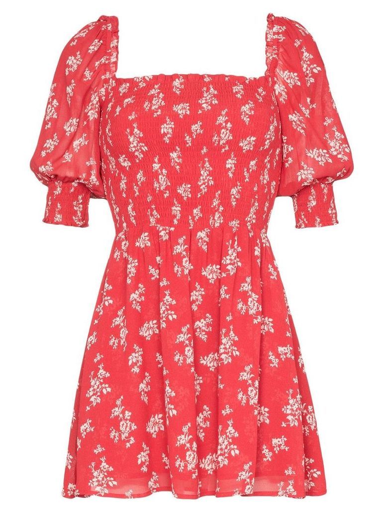 Reformation Elee mini floral print dress - Red