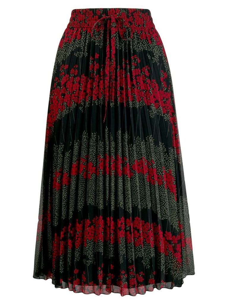 RedValentino floral print pleated skirt - Black